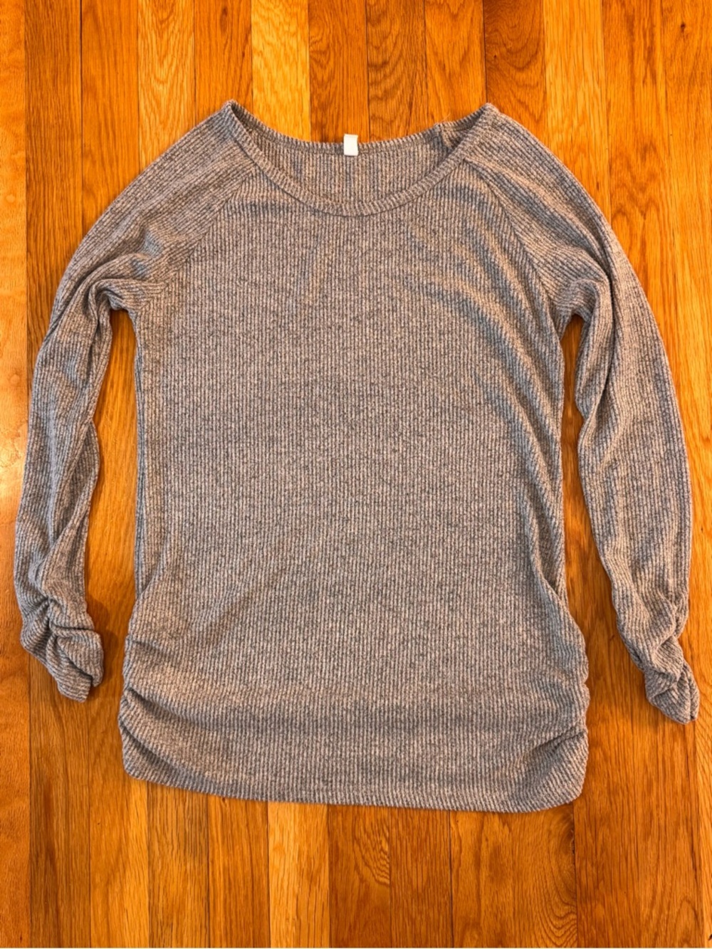 PinkBlush Gray Ribbed Maternity Top